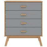 vidaXL Zásuvková skrinka OLDEN sivo-hnedá borovicový masív – Obrázok 7