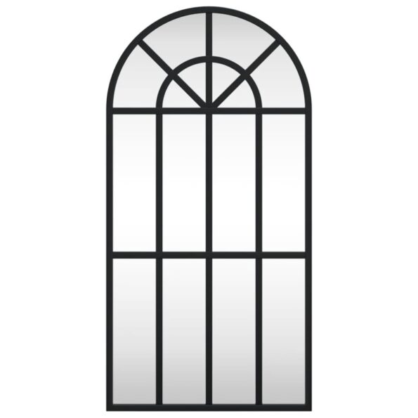 vidaXL Nástenné zrkadlo čierne 30x60 cm oblúkové železné – Obrázok 3