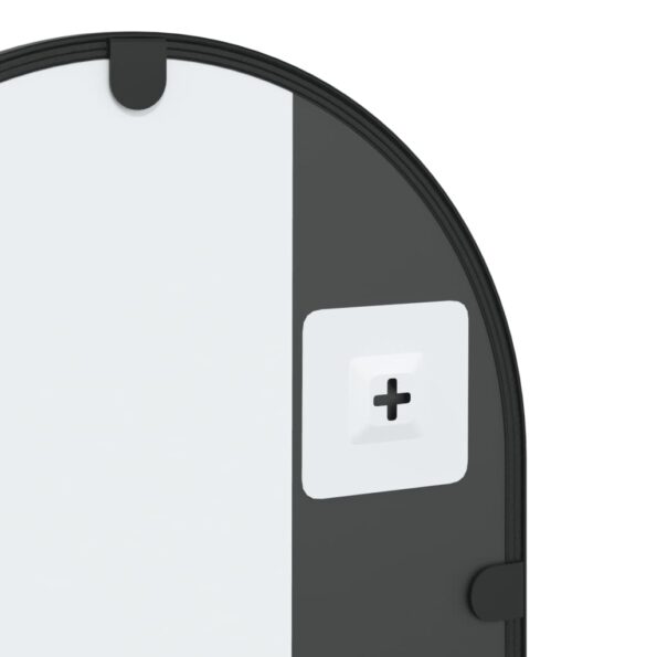 vidaXL Nástenné zrkadlo čierne 30x60 cm oblúkové železné – Obrázok 6