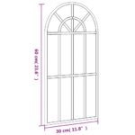 vidaXL Nástenné zrkadlo čierne 30x60 cm oblúkové železné – Obrázok 7