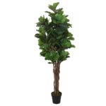 vidaXL Umelý figovník 180 listov 150 cm zelený – Obrázok 2