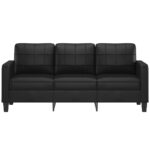 vidaXL 3-miestna pohovka, čierna 180 cm, umelá koža – Obrázok 3