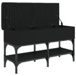vidaXL Lavička na topánky čierna 82x32x45 cm kompozitné drevo – Obrázok 5