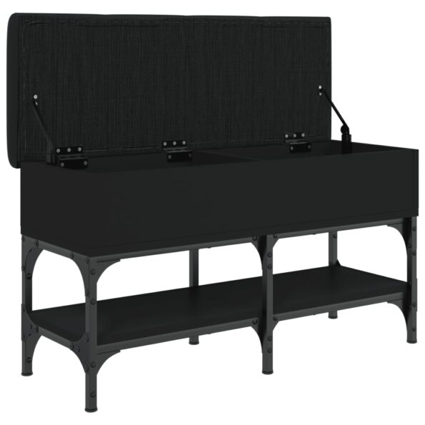 vidaXL Lavička na topánky čierna 82x32x45 cm kompozitné drevo – Obrázok 5