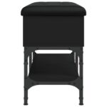 vidaXL Lavička na topánky čierna 82x32x45 cm kompozitné drevo – Obrázok 7