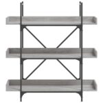 vidaXL Knižnica 3 police sivá sonoma 100x33x108,5 cm kompozitné drevo – Obrázok 4