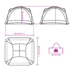 vidaXL Párty stan biely 360x360x215 cm 185T taft – Obrázok 9