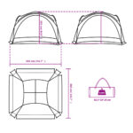 vidaXL Párty stan zelený 360x360x215 cm 185T taft – Obrázok 9