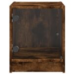 vidaXL Nočná skrinka so sklenenými dvierkami dymový dub 35x37x42 cm – Obrázok 6