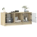 vidaXL TV skrinka so sklenenými dvierkami dub sonoma 102x37x42 cm – Obrázok 5