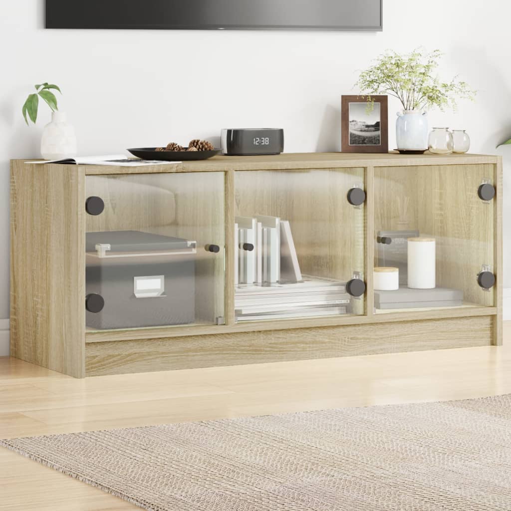 VXL8721012213586_m_en_hd_1.jpg vidaXL TV skrinka so sklenenými dvierkami dub sonoma 102x37x42 cm – Obrázok 1