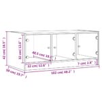 vidaXL Konferenčný stolík sklenené dvierka dub sonoma 102x50x42 cm – Obrázok 12