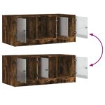 vidaXL Konferenčný stolík sklenené dvierka dub sonoma 102x50x42 cm – Obrázok 9