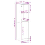 vidaXL Vysoká skrinka so sklenenými dverami biela 35x37x142 cm – Obrázok 12