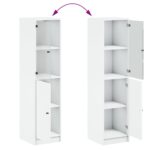 vidaXL Vysoká skrinka so sklenenými dverami biela 35x37x142 cm – Obrázok 9