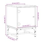 vidaXL Nočné skrinky sklenené dvierka 2 ks betónovosivé 35x37x50 cm – Obrázok 12