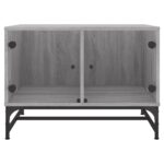 vidaXL Konferenčný stolík sklenené dvierka sivý sonoma 68,5x50x50 cm – Obrázok 5