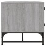 vidaXL Konferenčný stolík sklenené dvierka sivý sonoma 68,5x50x50 cm – Obrázok 6