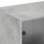 vidaXL Knižnica s dvierkami betónovosivá 204x37x75 cm kompozitné drevo – Obrázok 9