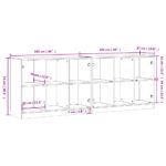 vidaXL Knižnica s dvierkami sivá sonoma 204x37x75 cm kompozitné drevo – Obrázok 11