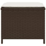 vidaXL Záhradné taburetky s vankúšmi 4 ks hnedé 41x41x36 cm polyratan – Obrázok 6