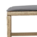 vidaXL Záhradné taburetky vankúše 4ks mix béžovej 41x41x36cm polyratan – Obrázok 8