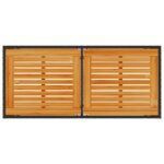 vidaXL Záhradný stôl s akáciovou doskou čierny 115x54x74 cm polyratan – Obrázok 7
