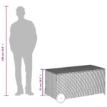 vidaXL Záhradný úložný box s kolieskami sivý 190 l polyratan – Obrázok 10