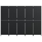 vidaXL Paraván 5 panelov čierny polyratan – Obrázok 5