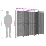 vidaXL Paraván 5 panelov čierny polyratan – Obrázok 9