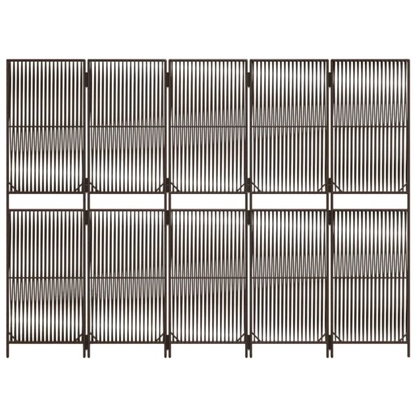 vidaXL Paraván 5 panelov hnedý polyratan – Obrázok 5