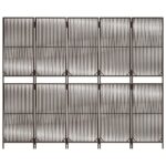 vidaXL Paraván 5 panelov hnedý polyratan – Obrázok 5