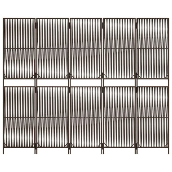 vidaXL Paraván 5 panelov hnedý polyratan – Obrázok 5