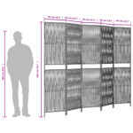 vidaXL Paraván 5 panelov hnedý polyratan – Obrázok 9