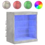 vidaXL Komoda s LED svetlami betónovo sivá 60,5x37x67 cm – Obrázok 2