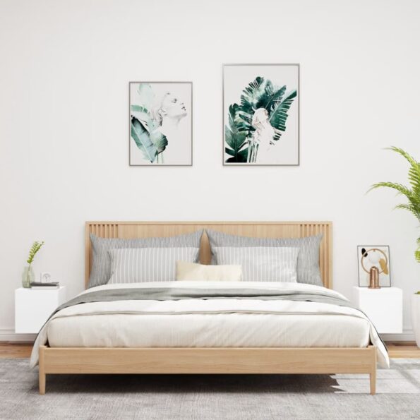 vidaXL TV nástenné skrinky s LED svetlami 2 ks biele 30,5x35x30 cm – Obrázok 4