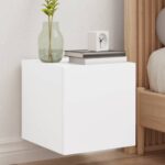 vidaXL TV nástenné skrinky s LED svetlami 2 ks biele 30,5x35x30 cm