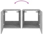 vidaXL TV nástenná skrinka s LED svetlami betónovo sivá 40,5x35x40 cm – Obrázok 12