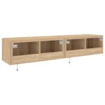 vidaXL TV nástenné skrinky s LED svetlami 2 ks dub sonoma 80x35x31 cm – Obrázok 11