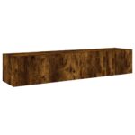 vidaXL TV nástenné skrinky s LED svetlami 2 ks dymový dub 80x35x31 cm – Obrázok 7