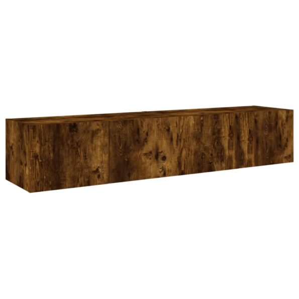 vidaXL TV nástenné skrinky s LED svetlami 2 ks dymový dub 80x35x31 cm – Obrázok 7