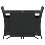 vidaXL 3-dielna bistro súprava s vankúšmi čierna polyratanová – Obrázok 4