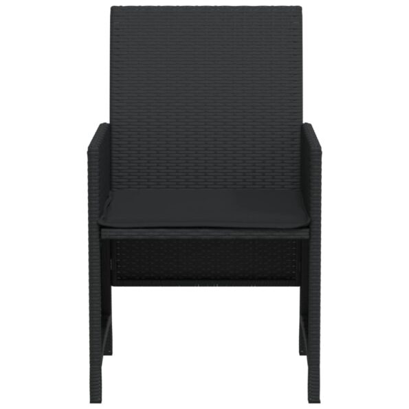 vidaXL 3-dielna bistro súprava s vankúšmi čierna polyratanová – Obrázok 6