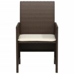 vidaXL 3-dielna bistro súprava s podložkami hnedá polyratan – Obrázok 6