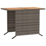 vidaXL 3-dielna záhradná bistro súprava s vankúšmi sivá polyratan – Obrázok 12