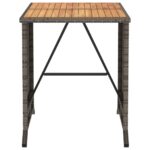 vidaXL 3-dielna záhradná bistro súprava s vankúšmi sivá polyratan – Obrázok 11