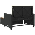 vidaXL Záhradná pohovka s podložkami 2-miestna čierna polyratan+akácia – Obrázok 8