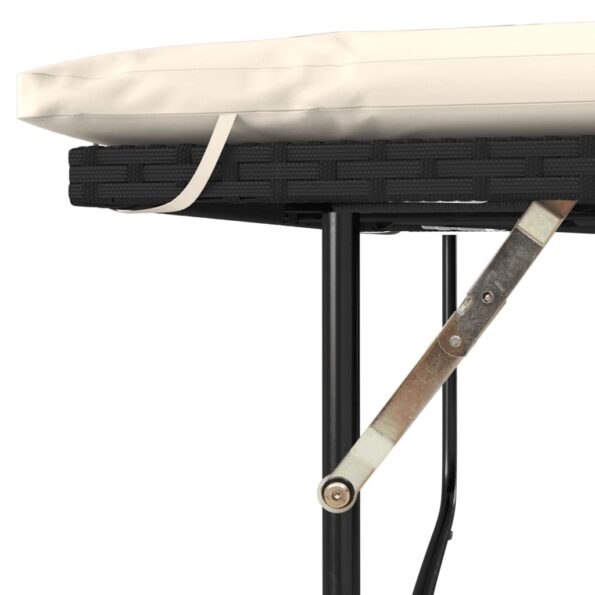 vidaXL Záhradná pohovka s podložkami 2-miestna čierna polyratan+akácia – Obrázok 10