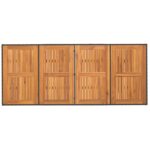 vidaXL Záhradný stôl s akáciovou doskou čierny 190x80x74 cm polyratan – Obrázok 7