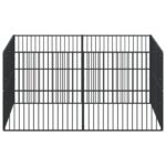 vidaXL Ohrádka pre psov 8 panelov čierna pozinkovaná oceľ – Obrázok 4